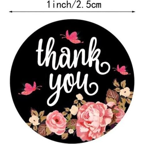 500pcs/roll Sticker flower Thank You Sticker Seal Labels round Reward scrapbooking for School Teacher Cute Stationery Supplies