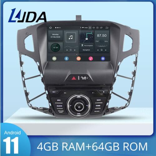 LJDA Android 10.0 Car DVD Player For Ford Focus 2012 2013 2014 Multimedia GPS Navigation Stereo 1 Din Car Radio DSP 4G+64G WIFI