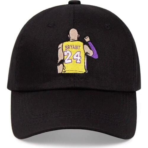 Bryant dad hat lakers Kobe Black Mamba No. 24 cotton embroidery baseball cap Snapback unisex sun hat casual hat basketball hats