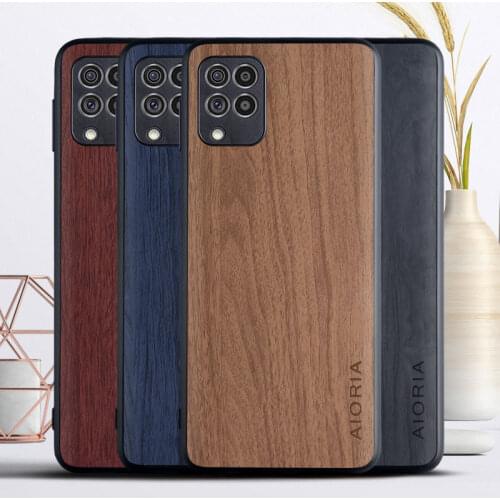 Woodlike case for Samsung Galaxy F62 M62 soft TPU Hard PC with PU leather skin 3in1 material coque fundas covers for Samsung M62