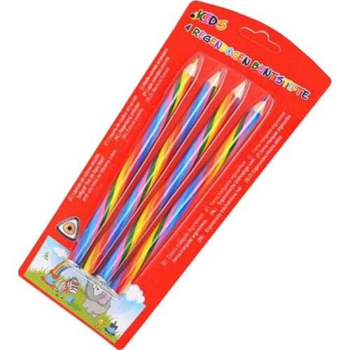 Rainbow Pencil Wood Environmental Pencil 4 Mixed Colors Professional Pencils For Kid Graffiti Drawing School Supplies Stationery