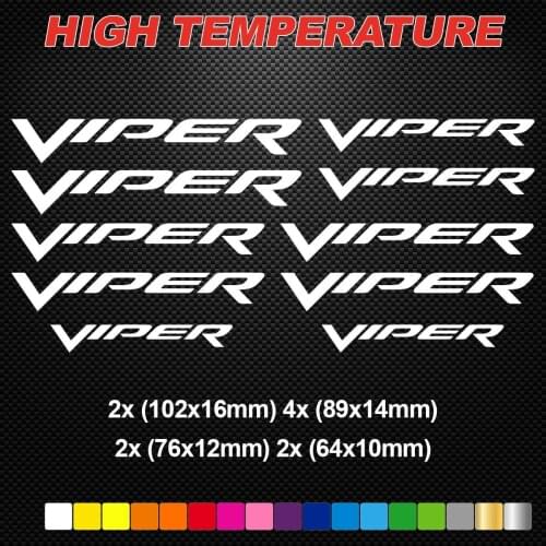 For 10X VIPER HI-TEMP PREMIUM BRAKE CALIPER DECALS STICKERS CAST VINYL DODGE Car Styling