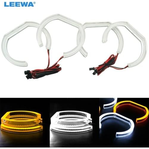 LEEWA Car Crystal LED Angel Eyes LED DRL SMD Halo Ring Kits For BMW F30/F35 3 Series 2012-2014 White/RGB/White+Yellow #CA2239