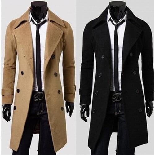 Mens wear, long winded coat, casual windbreaker Coat trench coat plus size M--4XL