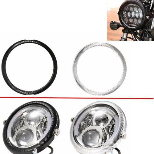 Newness Motorcycle 7Inch Headlight Trim Bezel Cover Cut 7" Ring For Sportster 883 1200 XL XR Iron Dyna Street Bob Low Rider