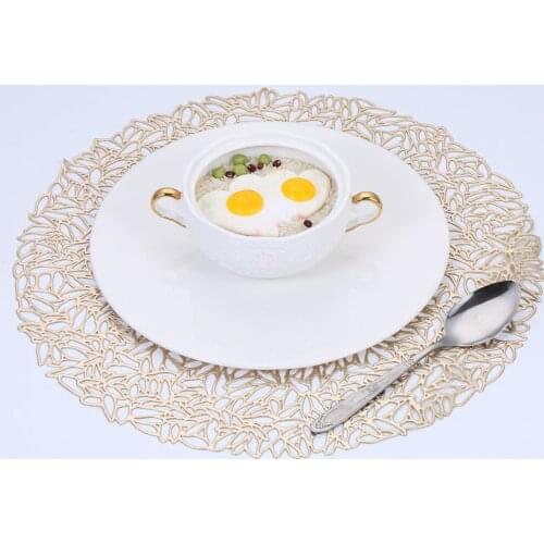 New Hot PVC Hollow Insulation Coaster Pads Table Bowl Mats Heat Resistant Placemat Home Christmas Decor Home Kitchen Supply