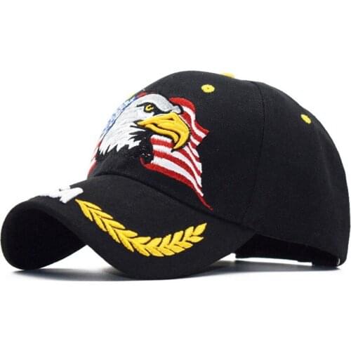Wholse Fashion Men and Womens Hats Camouflage USA Eagle Head Pattern Embroidery Baseball Caps Summer Sun Hat Fast Shipment