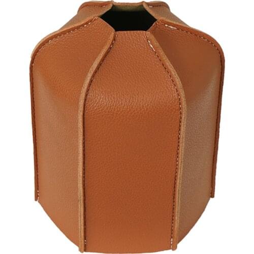 Camping Flat Air Tanks Leather Cover Retro Camping Steam Lamp Fuel Tanks Gases Tanks Protective Sleeve Leather Cover
