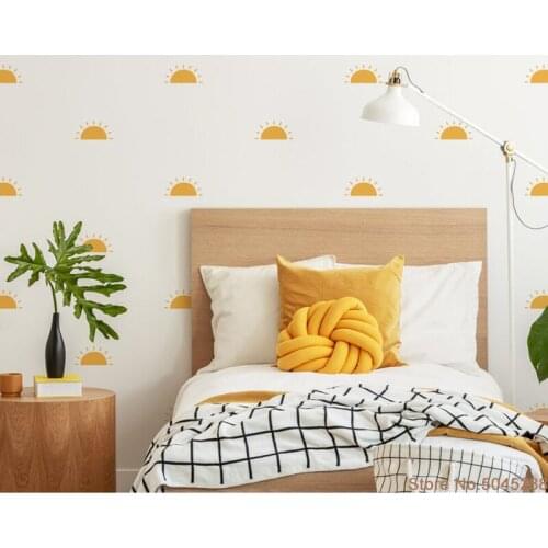 Half Sun Wall Decals Sunshine Wall Stickers Boho Nursery Baby Boys Girls Room Wall Art Playroom Decor Bedroom Wall Decals Z497