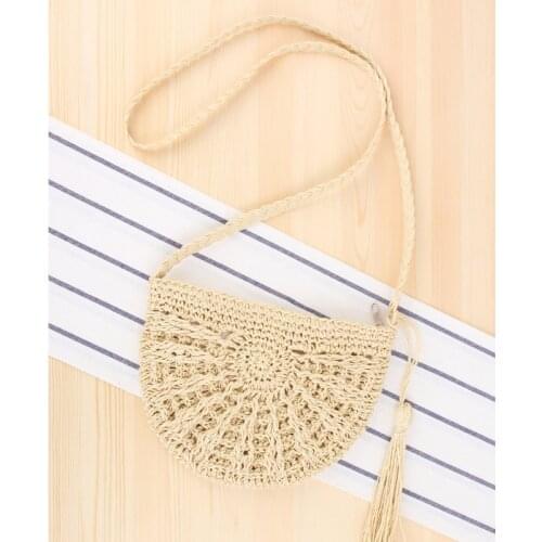 Crossbody Hand Woven Casual Simple Straw Beach Bag Summer Seaside Vacation Designer Handbag Women