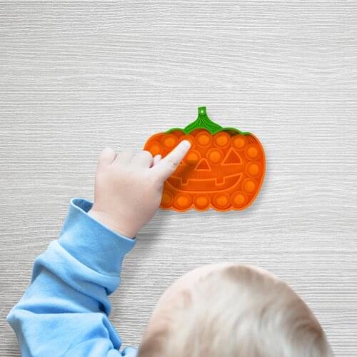 Push Bubble Board Silicone Pumpkin Push Bubble Board Autism Toy Kids Sensory Educational Tool