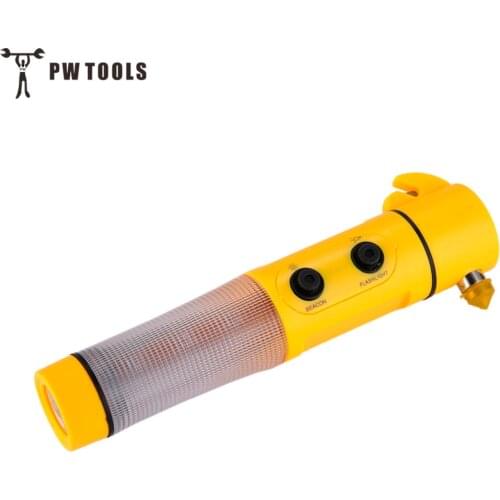 PW TOOLS 4 in 1 Car Safety Hammer High Quality Portable Multifunctional Safety Hammer with Led Flashing Light Escape Tool