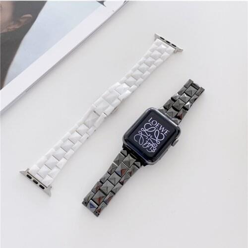 Luxury Precision Ceramic Rhombic Grid Wrist Loop Band Strap for Apple Watch Series 6 5 4 3 2 1 SE