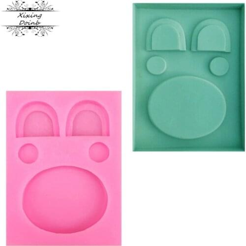 DIY Cartoon Bear eyes and ears shape decoration silicone mold cake decoration tools fudge Chocolate Mold