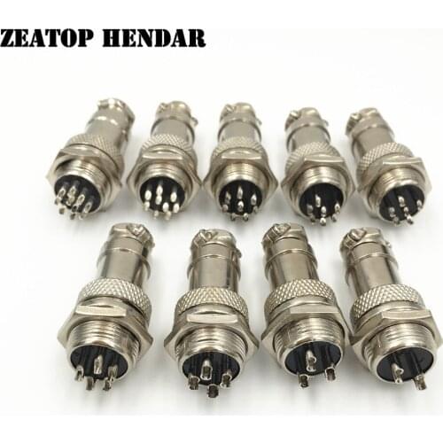 8Set 2/3/4/5/6/7/8/9/10 Pin XLR Audio Cable Plug Male and Female Panel Chassis Mount Jack Kit 16mm Aviation Connector