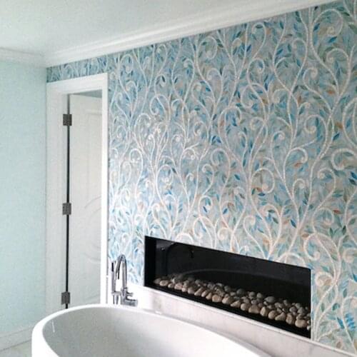 Customize Tiffany glass cane vine colorful leaves mosaic mural for kitchen backsplash bathroom shower living room