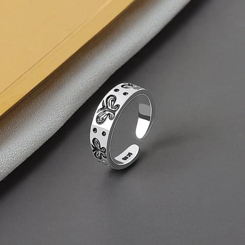 Vintage Ancient Silver Color Butterfly Rings Cute Retro Adjustable Open Rings for Women Fashion Jewelry Best Gift