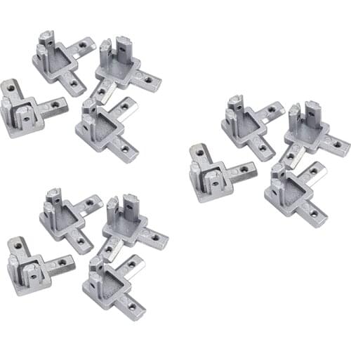 3-Way End Corner Bracket Connector for T slot Aluminum Extrusion Profile (Pack of 4, with screws)
