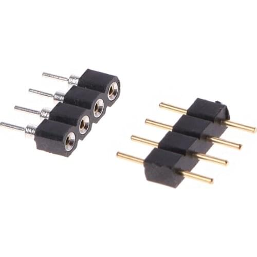 50 Pcs 4PIN Needle RGB LED Strip Connector Qualitied Male and Female Connector