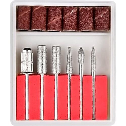 6pcs/Set Nail Drill Bits Aluminum Grinder Manicure Art Polish Rotary Burr Cuticle Cutter Nail Electric Accessories Tools