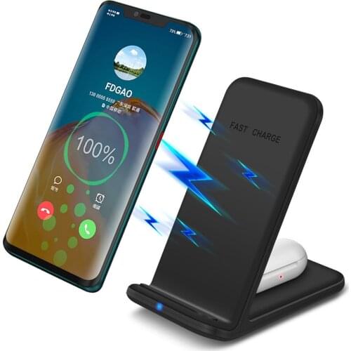 2 in 1 Wireless Charger for iPhone 12 11 XR X XS MAX 8 7 Fast Charging Stand Holder for Samsung Galaxy Note Series Mobile Phone