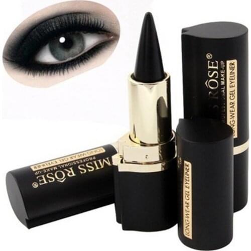 Black Eyeliner Pencil Waterproof Eye Enhancing Stick Solid Thick Gel Smooth 24 Hours Long Lasting Smoky Eye Liner Cosmetic Beaut