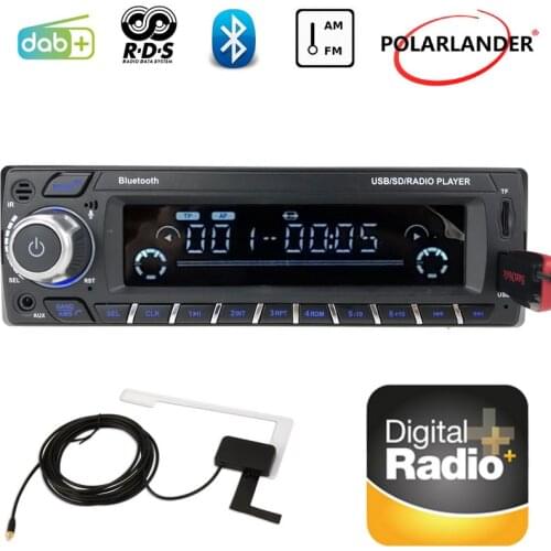 Digital Audio Broadcast MP3/WMA FM USB SD DAB+ Car Bluetooth Card Machine 1 Din Car Radio RDS LCD Screen Hands-Free 2018 New