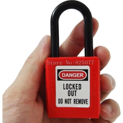 DHL 50pcs ABS security padlock Shackle safety padlock ,Nylon non conductive safety padlock, unique key or same key JF1195