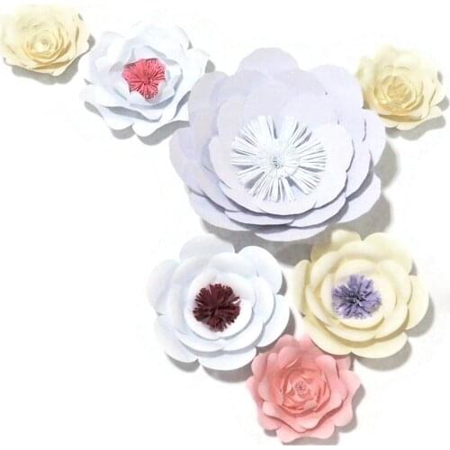 2018 Half Made 7pcs Giant Paper Flowers for girls party wedding decor photo booth backdrop Wedding backdrops Video Tutorials