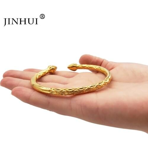 Jin Hui New Fashion Gold Color Bangles for Women Bride Bracelets Ethiopian/france/African/Dubai Jewelry wedding Luxury gifts