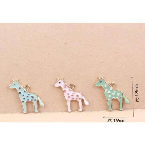 Quality Alloy Multicolor Giraffe Enamel Charms Gift DIY Dangle Charms Pendants for Bracelet Necklace Jewelry Accessories Craft