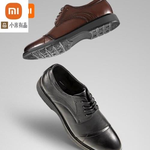 Xiaomi youpin soft calfskin classic leather shoes mens first layer cowhide skin-friendly handmade business formal shoes