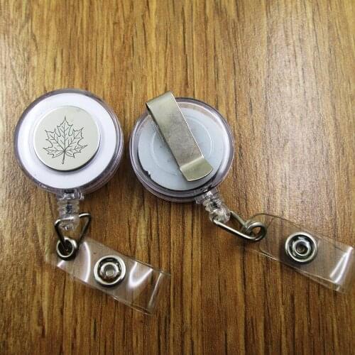 Maple Leaf ID Badge Reel gift for him/her friend family retractable recoil id badge holder work fun