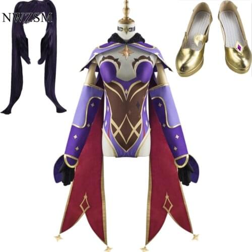 Anime Game Genshin Impact costume Mona Cosplay Costume Elegant Halloween Party DressSuit Set For Women Girls