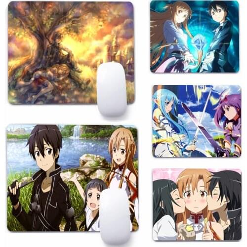 Sword Art Online Anime 22x18cm Mouse Pad Computer Small Mouse Non-slip Pad Desktop Keyboard Pad Office Mouse Mat