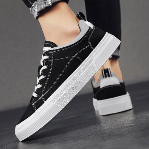 2021Mens Leather Lightweight Mens White Lace-up Breathable Soft Sneakers Men Fashion Leather Casual Outdoor Walking Sneakers