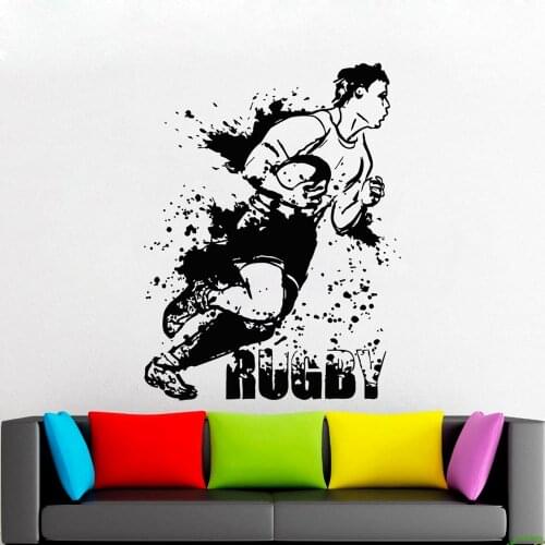 American Football Wall Decals Rugby Game Ball Sport Vinyl Wall Decor Stickers Boys Room Bedroom Home Decoration Poster G523