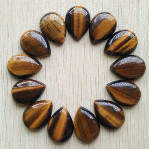 Wholesale 20pcs/lot 25x18mm fashion natural tiger eye stone drop shape CAB CABOCHON beads for DIY jewelry accessories free