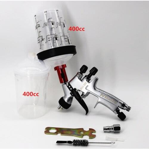 Spray Gun With 165CC /400cc PPS Tank Air Spray Gun With Paint Mixing Cup And Adapter Mini Spray Gun Paint Spray Gun 1.2mm Nozzle