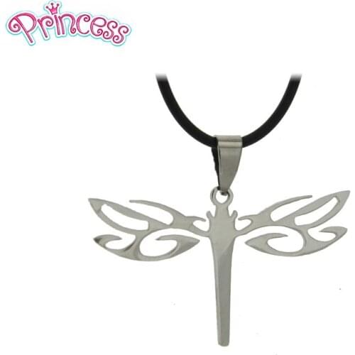 2019 Drop Shipping Fashion Jewelry Stainless Steel Dragonfly Pendant Short Necklaces For Women Men Jewelry SS26