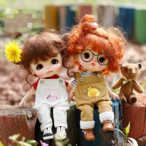 OB11 doll clothing sizes are suitable for 1/12 stylish animal print overalls or simple striped T-shirt tops in black and white