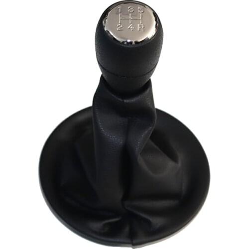 5 Speed Chrome & Leather Manual Gear Shift Knob Shifter Lever Handle Stick For Citroen Berlingo III MK3 For Peugeot Partner