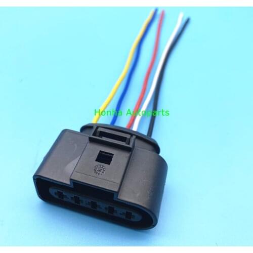 5 Pin 3.5mm 1J0973725 Auto Ignition Coil Plug Sensor Connector Waterproof Female Sockets 4D0973725 For VW SKODA with 15cm Wires