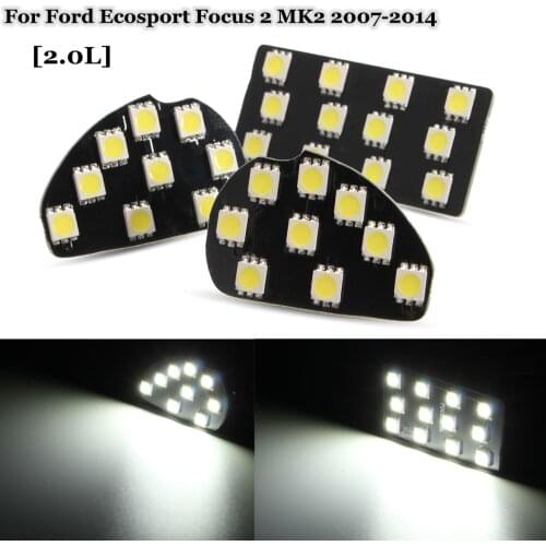 12V 1.8L 2.0L LED Car Interior Light Dome Lamp LED Reading Lamp White Map Lights For Ford Ecosport / For Focus 2 MK2 2007-2014