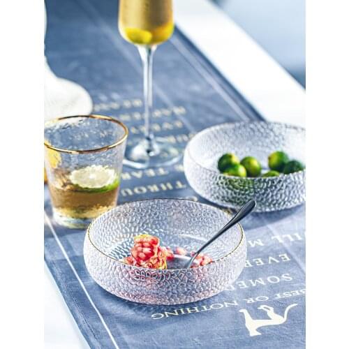 Japanese style glass bowl home dessert bowl fruit salad bowl ice cream bowl fruit bowl ramen bowl Gold Inlay CE / EU