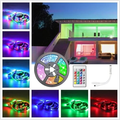 Led Strip Light RGB 5050/SMD2835 Flexible Ribbon Led Lights for Room DC 12V Remote Control Adapter Ledstrips Led Light Garlands