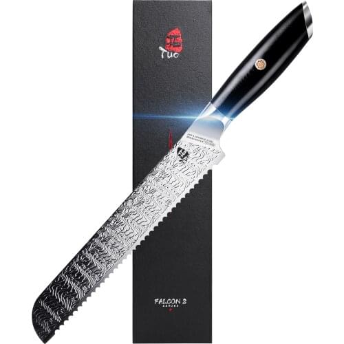 TUO Bread Knife 8 inch - Professional Kitchen Cake Knife Serrated Bread Slicing Knife Bread Cake Cutter AUS-8 Japanese Steel