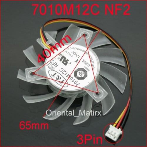 7010M12C NF2 65mm 40*40*40mm 12V 0.25A Fan For DATALAND Graphics Card VGA Cooler Cooling Fan 3Wire 3Pin