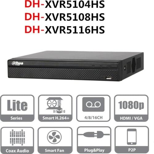 DahuaDH DVR video recorder XVR5104HS XVR5108HS XVR5116HS 4ch 8ch 16ch 1080P Support HDCVI/ AHD/TVI/CVBS/IP Camera