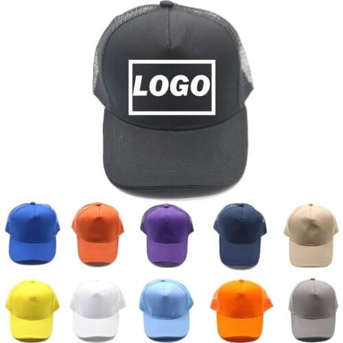 Customize Logo Polyester Cotton Mesh Hats Printing Free Customize Design Adjustable Breathable Baseball Caps for Men Women